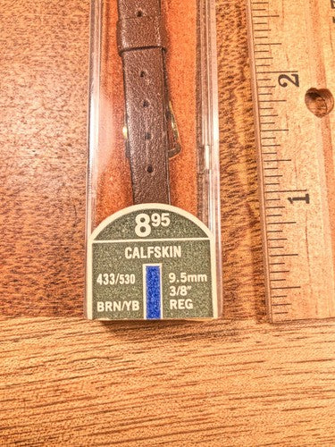 Vintage Speidel (NIB) Brown Calfskin Watch Band (9.5mm or 3/8") (K8063)