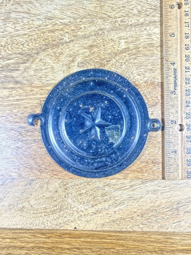 Old Mantel Clock Metal Back Door 3 3/4 Inch Diameter                (KD082)