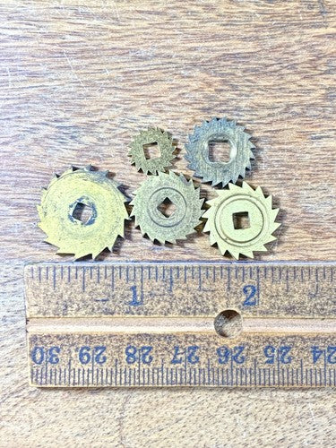 Assorted Lot Of Old Clock Movement Click Wheels (Lot Of 5) (KD2022)