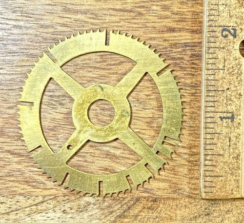 Antique Clock Movement Count Wheel  (50.73mm Dia, 8.34mm Inner Dia) (KD289)