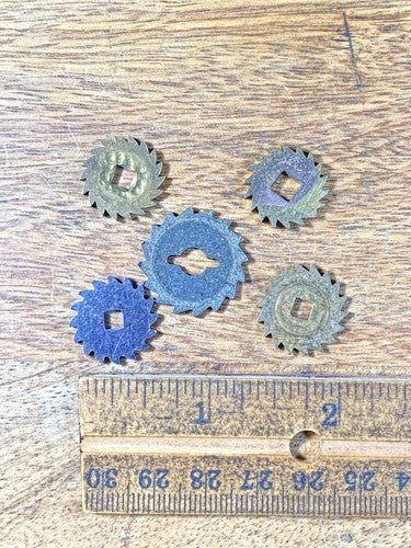 Assorted Lot Of Old Clock Movement Click Wheels (Lot Of 5) (KD1991)