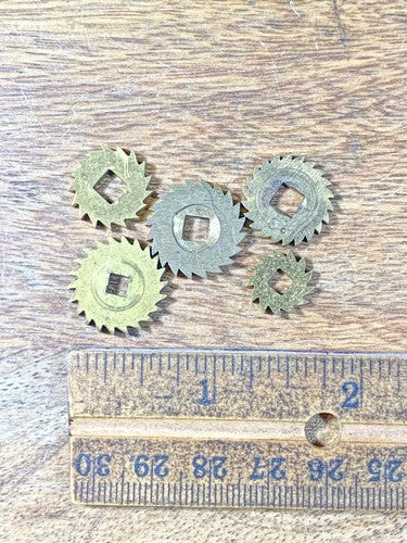 Assorted Lot Of Old Clock Movement Click Wheels (Lot Of 5) (KD2001)