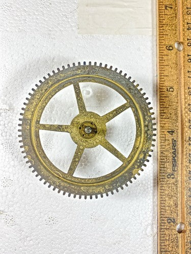 Birge & Fuller Clock Movement Time Side 2nd Wheel (See Pics To ID Mvmt) (KD1557)