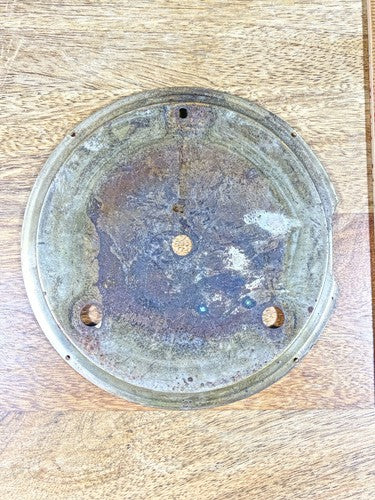 Old Unbranded 8 Day Metal Clock Movement Dial Pan (KD013)