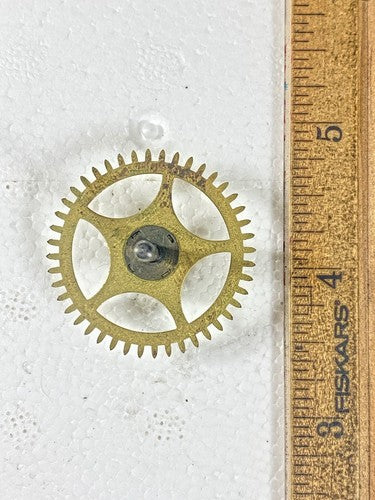 Old Sessions Clock Movement Time Side 4th Wheel (See Pics To ID Mvmt) (KD1638)