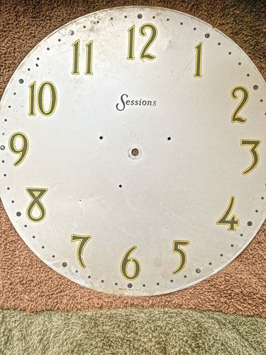 Large (14 5/8 Inches Diameter) Metal Sessions Clock Dial Pan  (LL5222)