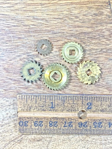 Assorted Lot Of Old Clock Movement Click Wheels (Lot Of 5) (KD1982)