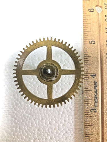 Old Baden Clock Movement Time Side 3rd Wheel (See Pics To ID Mvmt) (K8814)