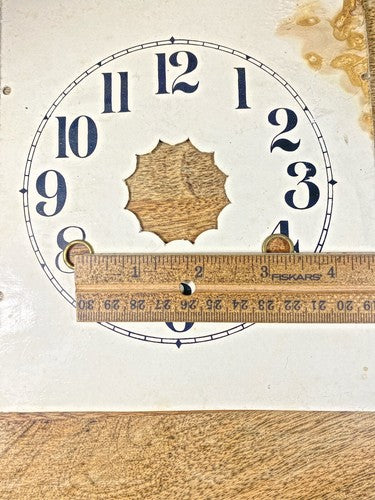 Old Metal Clock Dial Pan (6 1/8 X 7 1/8 Inches) 5 Inch Dia Ring    (KD837)