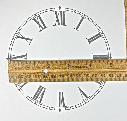 5 Inch Diameter Clock Paper Dial, Roman Numbers  (Lot 222)