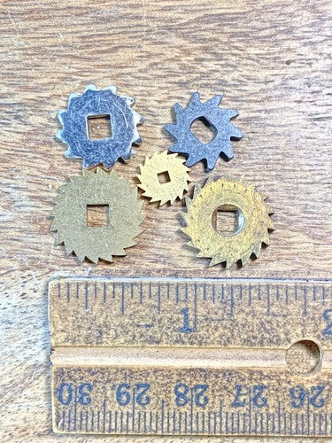Assorted Lot Of Old Clock Movement Click Wheels (Lot Of 5) (KD2068)