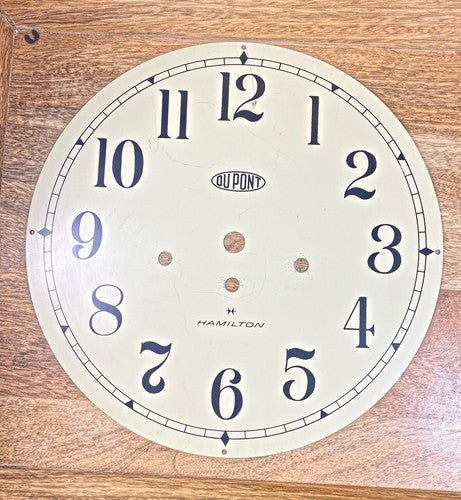11 1/8 Inch Diameter Dupont Hamilton Clock Dial Pan   (LL5244)