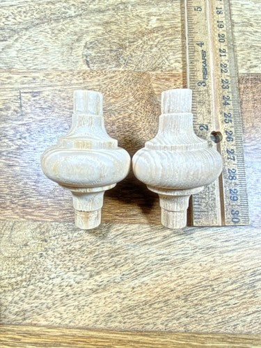 Pair Of Wood Spindles 1.50 Inch Long With .45 Inch Diameter Tenons (K9830)