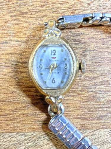 Vintage Waltham Silver and Gold Ladies Watch (Parts/Repair or Battery? )(KD156)