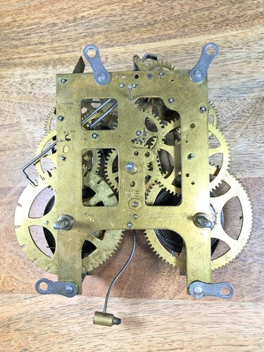 Gilbert Clock Movement (Stamped 1913) Drop Lever (See Pics To ID Mvmt) (K7832)