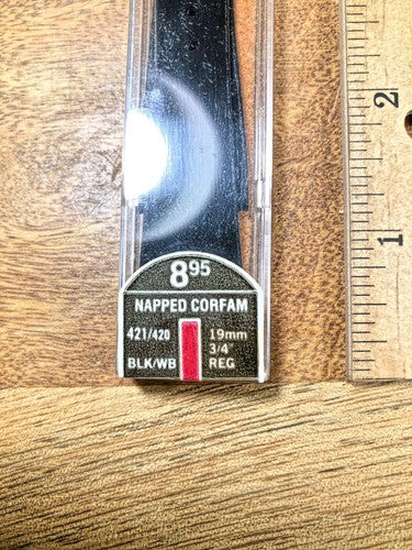 Vintage Speidel (NIB) Black Clorafam & Silver Watch Band (19mm or 3/4") (K7900)