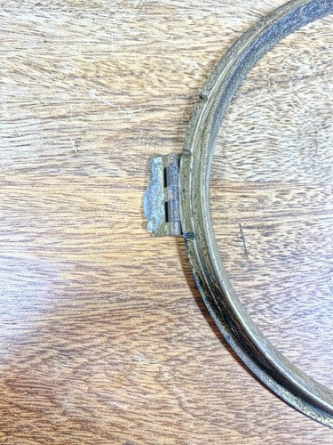Old Metal Clock Dial Pan Trim Ring (6.35 Inch Dia, 5.56 Inner Dia)    (KD049)