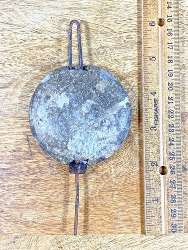 Antique Clock Pendulum Bob (15.1oz) (Note The Wood Rating Nut) (KD769)