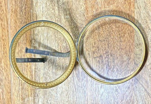 Antique Clock Bezel W/ Beveled Glass (116.00mm Dia, 92.95mm Inner Dia)  (KD3593)