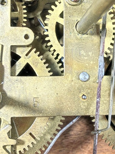 Old Baden Clock Movement Time Side Main Wheel (See Pics To ID) (K8830)