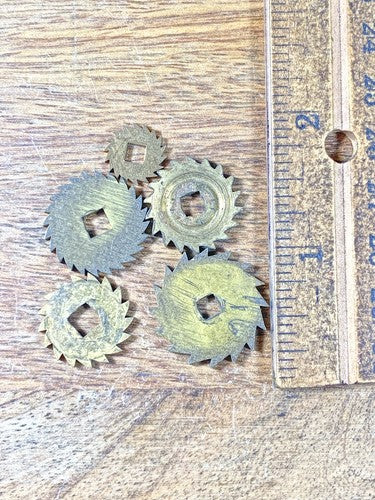 Assorted Lot Of Old Clock Movement Click Wheels (Lot Of 5) (KD2037)