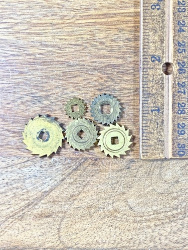 Assorted Lot Of Old Clock Movement Click Wheels (Lot Of 5) (KD2022)