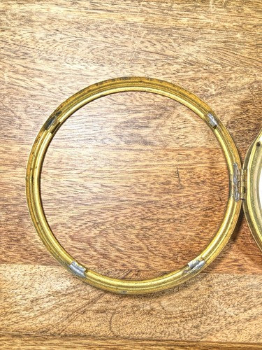 Old 5.57 Inches Dia Clock Bezel W/ Porcelain Time Only Dial (No Glass)   (K9245)