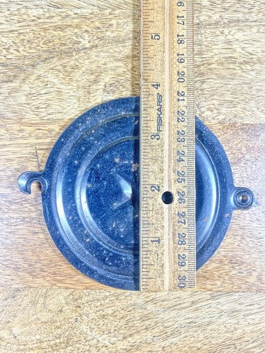 Old Mantel Clock Metal Back Door 3 3/4 Inch Diameter            (KD082)
