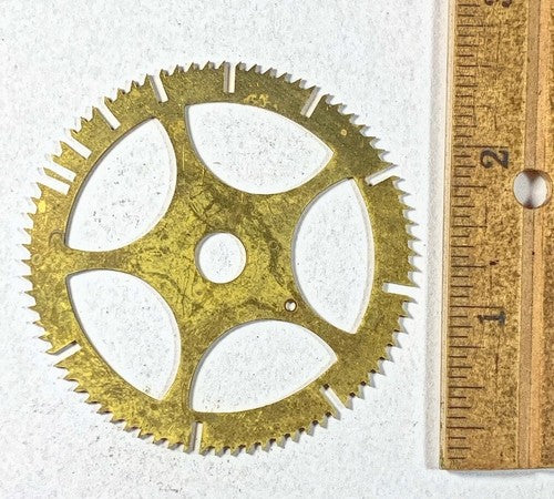Antique Clock Movement Count Wheel  (63.02mm Dia, 8.33mm Inner Dia) (KD214)