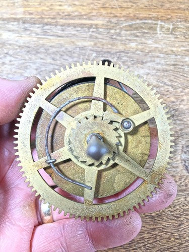 Old Baden Clock Movement Time Side Main Wheel (See Pics To ID) (K8830)