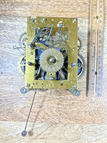 Old Germen Kitchen Clock Movement (Springs Good) (Stamped 25/67.2)    (KD1722)