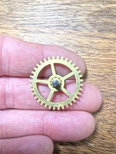 Old Waterbury  Bim Bam Clock Movement Minute Wheel (See Pics to ID) (K8513)