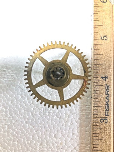 Old Baden Clock Movement Time Side 4th Wheel (See Pics To ID Mvmt)   (K8813)