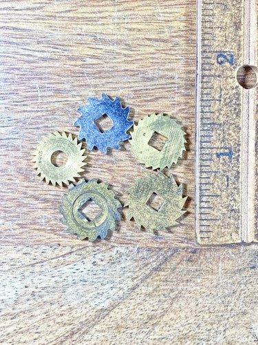 Assorted Lot Of Old Clock Movement Click Wheels (Lot Of 5) (KD2036)