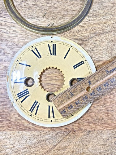 Antique Clock Dial 4 7/8 Inch Dia W/ Trim Ring (KD1721)
