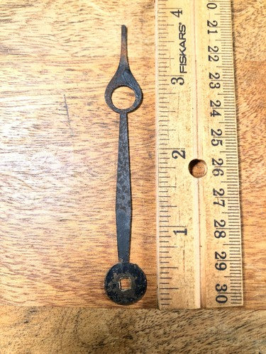 Old 3 3/4 Inch Long Clock Minute Hand (Arbor Opening Is 3.20mm Square )  (K9168)