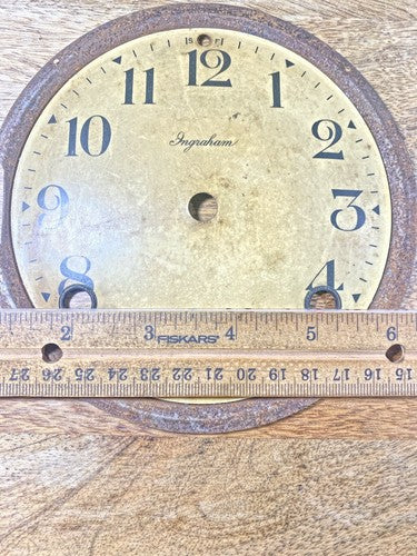 Old Ingraham Clock Movement Dial Pan (5.68 Inch Or 144.32mm Dia)    (KD270)