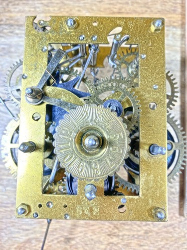 Old Germen Kitchen Clock Movement (Springs Good) (Stamped 25/67.2)    (KD1722)