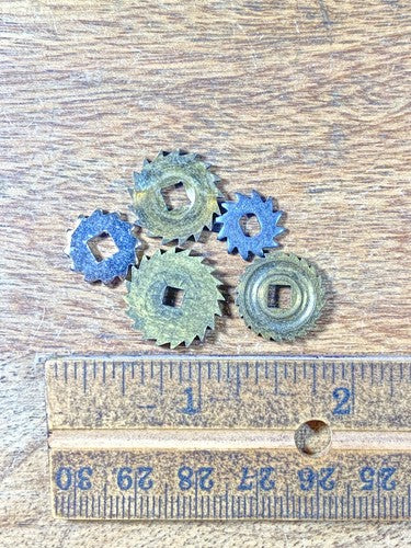 Assorted Lot Of Old Clock Movement Click Wheels (Lot Of 5) (KD2024)