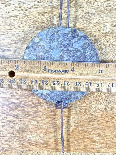 Antique Clock Pendulum Bob (15.1oz) (Note The Wood Rating Nut) (KD769)