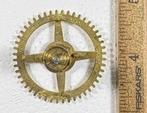 Ingraham 8 Day Clock Movement Strike Side 3rd Wheel (See Pics To ID Mvmt)(KD465)