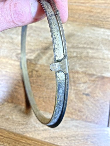 Old Metal Clock Dial Pan Trim Ring (6.35 Inch Dia, 5.56 Inner Dia)    (KD049)