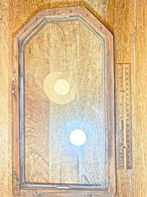 Wooden Parlor Clock Door (14 1/16 3/4 X 7 11/16 Inches) W/ Flat Glass (LL5377)