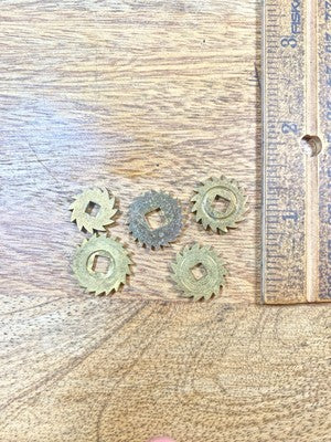 Assorted Lot Of Old Clock Movement Click Wheels (Lot Of 5)   (KD2932)