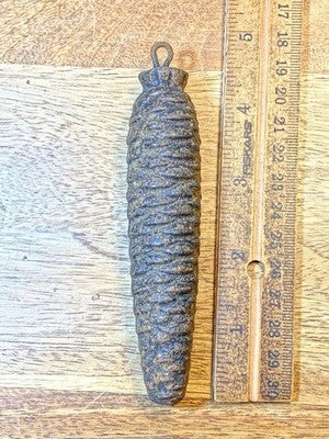 Cuckoo Clock Cast Iron Pine Cone Weight 259g, 4.7 Inches Long     (KD3754)