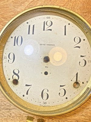 Seth Thomas Clock Dial (5.44 Inch Dia) W/ Bezel & Convex (For Repair) (KD3589)