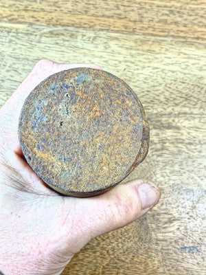 Old  Clock Weight 3 5/8 Inches  Long 3 lb 9oz 2.35 Inch Diameter Base    (WT044)