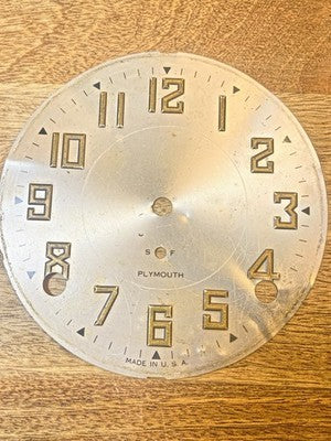 Plymouth Clock Dial Pan Metal (5 Inch Dia) (KD4382)