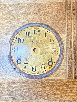 Antique Ingraham Clock Movement Dial Pan (5.65 Inch Or 143.7mm Dia)   (KD3439)