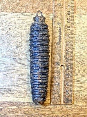 Cuckoo Clock Cast Iron Pine Cone Weight 267g, 4.5 Inches Long     (KD3755)